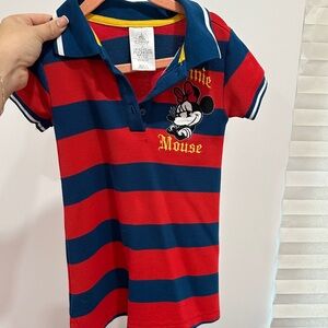 Disney Minnie Mouse Kids Polo Shirt - Red and Blue Stripes